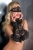 Черная ажурная маска на завязочках Black Model 5