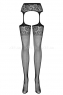 Черные колготки сетчатые с имитацией чулок Garter Stockings S500