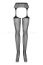 Черные колготки в сетку с имитацией чулок Garter Stockings S207 XLXXL