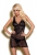 Черная сорочка с бархатным узором Emperita Chemise XXL
