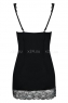 Черное мини-платье с камушками на груди Miamor Chemise LXL