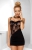 Чёрное мини-платье с кружевной вставкой Tiffany Chemise LXL