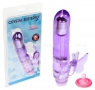 Фиолетовый вибратор для двойной стимуляции Crystal Butterfly