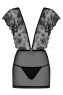 Чёрное прозрачное мини-платье Merossa Chemise LXL