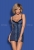 Синяя сорочка с кружевом на косточках Auroria Chemise XXL