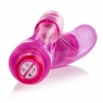 Гибкий розовый  вибратор с клиторальным стимулятором Bendies (10 функций)