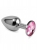 Малая металлическая серебряная пробка с розовым кристаллом Jewelry Plugs Anal