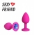 Небольшая сиреневая силиконовая втулка с синим кристаллом Sexy Friend