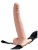 Перезаряжаемый фаллопротез с вибрацией Hollow Rechargeable Strap-on with Balls 9'' (10 режмов)