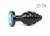 Черная рельефная втулка с голубым кристаллом JEWELRY PLUGS ANAL Черная рельефная втулка с голубым кристаллом JEWELRY PLUGS ANAL
