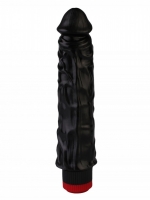 Черный рельефный вибратор Джага (19,5 см)