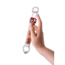 Двусторонний стимулятор с кольцами и шишечками Sexus Glass