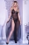 Длинный пеньюар с разрезами по бокам и кружевным лифом Babydoll S