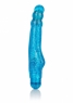 Ребристый гибкий вибратор с блестками Sparkle Radiant Ripple-Blue