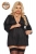 Черный атласный халатик Ramona XXXL