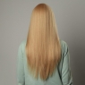 Парик с длинными волосами блонд и чёлкой, с имитацией кожи (60 см)