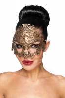 Золотая ажурная карнавальная маска на завязочках
