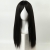 Черный парик с длинными волосами и челкой, с имитацией кожи (60 см) Черный парик с длинными волосами и челкой, с имитацией кожи (60 см)