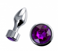 Крупная металлическая пробка с фиолетовым кристаллом Штучки-дрючки