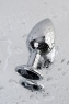 Средняя анальная втулка с черным кристаллом Metal by TOYFA