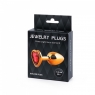 Малая золотая пробка с красным кристаллом в виде сердца Jewelry Plugs Anal