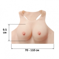 Накладная полноразмерная грудь 3 размера (дизайн в виде майки-борцовки)