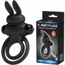 Двойное эрекционное кольцо «Vibrant Penis Ring III» с вибрацией и клиторальным стимулятором в виде кролика