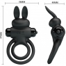 Двойное эрекционное кольцо «Vibrant Penis Ring III» с вибрацией и клиторальным стимулятором в виде кролика