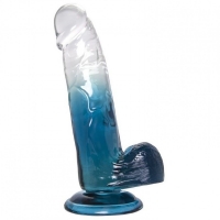 Прозрачно-синий фаллоимитатор Avy