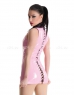 Платье розовое виниловое со шнуровкой сзади M