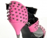 Туфли черно-розовые лакированные с заклепками 38