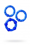 Набор из 3-х эрекционных силиконовых колец Штучки Дрючки (синие)