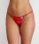 Красные стринги с разрезом в интимном месте с кольцами XL