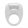 Эрекционное белое кольцо на пенис OVO с вибрацией белый, хром