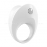 Широкое эрекционное кольцо на пенис OVO с вибрацией белый