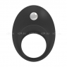 Широкое эрекционное кольцо на пенис OVO с вибрацией черный