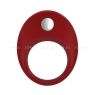 Широкое эрекционное кольцо на пенис OVO с вибрацией красный